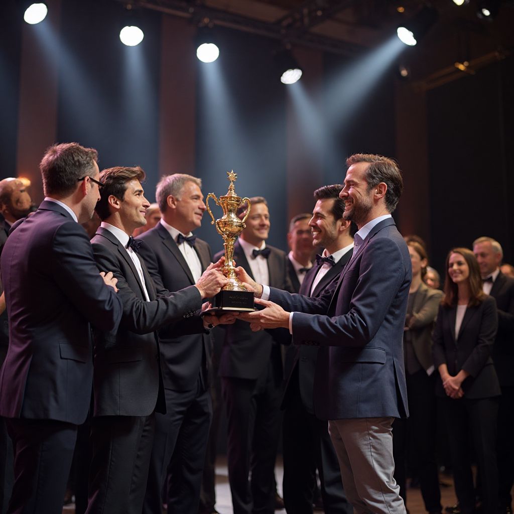 Award ceremony moment